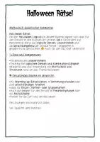 Vorschau - Arbeitsblätter - Halloween Rätsel Sek I 5-7 Deutsch Logik - Seite 1