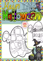 Vorschau - Arbeitsblätter - Halloween Rückblick Halloween Reflexion - Deckblatt