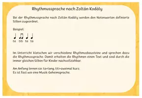 Vorschau - Bildkarten - Rhythmussprache und Rhythmuskarten - Notation mit Notenzeichen ~ Grundschule Musik - Seite 1