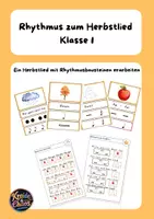 Vorschau - Arbeitsblätter - Rhythmus zum Herbstlied mit Rhythmusbausteinen - Deckblatt