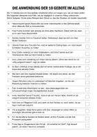 Vorschau - Arbeitsblätter - Die Anwendung der 10 Gebote im Alltag (Arbeitsblatt) - Seite 1