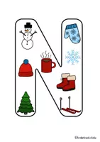 Vorschau - Mal- und Bastelvorlagen - Schriftzug "Winter" mit Winterbildchen ❄️ Anmalen oder ausdrucken - Seite 3