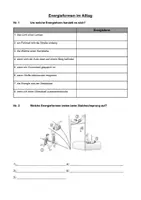 Vorschau - Arbeitsblätter - Energieformen im Alltag - Arbeitsblatt - Deckblatt