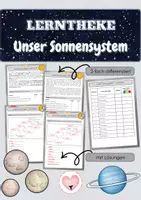 Vorschau - Arbeitsblätter - Sonnensystem | Lerntheke | Unterrichtsreihe | Arbeitsblätter | Klasse 3,4,5 | Sachunterricht | Erdkunde - Deckblatt