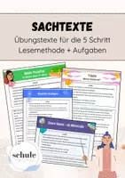 Vorschau - Arbeitsblätter - Sachtexte 5 Schritt Lesemethode Leseverständnis Mind-Maps - Deckblatt