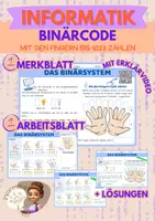 Vorschau - Arbeitsblätter - Binärcode: Mit den Fingern bis 1023 zählen - Deckblatt