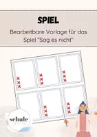 Vorschau - Arbeitsblätter - Vorlage Sag es nicht, Wortspiel - Deckblatt