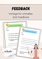 Vorschau - Anderer Materialtyp - Vorlage Feedback Bögen für Schüler*innen Feedback - Deckblatt