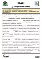 Vista previa - Hojas de trabajo - ESSAI – L’ENSEIGNEMENT À DISTANCE (Conjugaison) - página 1