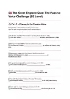 Προεπισκόπηση - Φύλλα εργασίας - 🇬🇧 The Great England Quiz-The Passive Voice Challenge (B2 Level) - Σελίδα 1