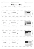 Vorschau - Arbeitsblätter - Kästchen Ausmalen Mathe Anfangsunterricht - Klasse 1, Klasse 2 Zahlenraum 20 - Seite 1