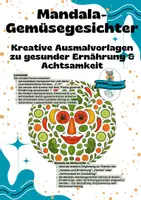 Vorschau - Arbeitsblätter - Mandala-Gemüsegesichter Kreative Ausmalvorlagen zu gesunder Ernährung & Achtsamkeit - Deckblatt