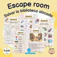 Vista previa - Hojas de trabajo - Escape room: salvar la biblioteca alocada - Portada