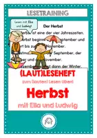Vorschau - Arbeitsblätter - Lautleseheft Herbst. Das (laute) Vorlesen üben - Deckblatt