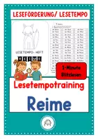 Vorschau - Arbeitsblätter - Lesetraining. Lesetempo steigern. Blitzlesen. Reime - Deckblatt