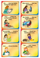 Vorschau - Spiele - Stop and Swap Cards Simple Present ODER Present Progressive - Seite 1