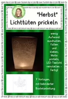 Vorschau - Mal- und Bastelvorlagen - Lichttüten "Herbst" Prickeln Windlichter - Deckblatt