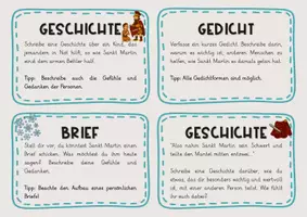 Vorschau - Stundenentwürfe - Schreiben zu Sankt Martin – kreative Schreibanlässe rund um Teilen und Helfen - Seite 1