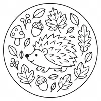 Vorschau - Mal- und Bastelvorlagen - Kreatives Eichhörnchen Mandala Herbst - Seite 2