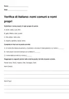 Vista previa - Evaluación - Esercizi di italiano sui nomi comuni e propri - página 1