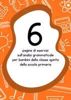Vista previa - Evaluación - Esercizi di italiano sull'analisi grammaticale - Portada
