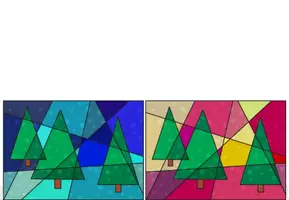 Vorschau - Arbeitsblätter - Weihnachtskarten Stained Glass – Schreib- & Bastelvorlagen mit 3 Lineaturen zum Ausmalen oder in Farbe - Seite 2