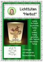 Vorschau - Mal- und Bastelvorlagen - Lichttüten Herbst Windlichter - Deckblatt