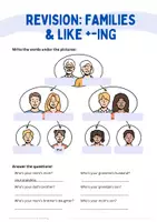 Vorschau - Arbeitsblätter - Revision - Families & like + -ing (passend zu MORE! 2 Unit 10) - Seite 1