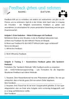 Vorschau - Arbeitsblätter - Arbeitsblatt: Feedback geben und nehmen - Seite 1