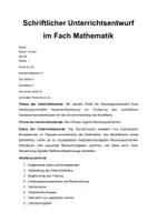 Vorschau - Stundenentwürfe - Unterrichtsentwurf Rechengeschichten mit Minus (Klasse 1) - Deckblatt