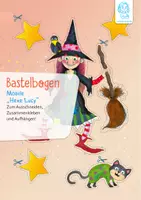 Vorschau - Mal- und Bastelvorlagen - Bastelbogen: Mobile "Hexe Lucy" - Deckblatt