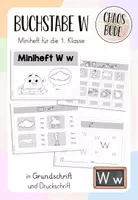 Vorschau - Arbeitsblätter - Miniheft W w - Buchstabeneinführung - Deckblatt