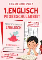 Vorschau - Arbeitsblätter - 1.Englisch-Probeschularbeit - 2.Klasse Mittelschule - Deckblatt