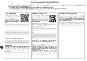 Vorschau - Arbeitsblätter - Herrschaft im Mittelalter: Hofämter, Lehnswesen und Reisekönigtum - Deckblatt