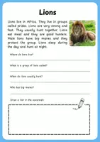 Vista previa - Hojas de trabajo - ANIMALS Reading Pack - Lecturas Temáticas Inglés Multinivel (1º a 6º Primaria) - página 3