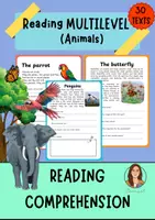 Vista previa - Hojas de trabajo - ANIMALS Reading Pack - Lecturas Temáticas Inglés Multinivel (1º a 6º Primaria) - Portada