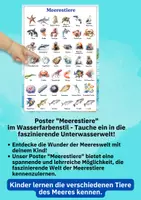 Vorschau - Poster - Lernposter „Meerestiere“ – 42 faszinierende Arten im Wasserfarbenstil für Kindergarten & Schule - Seite 2