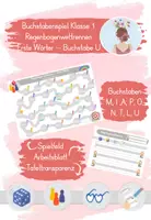 Vorschau - Arbeitsblätter - Buchstabenspiel U - Regenbogenwettrennen Klasse 1 - Deckblatt