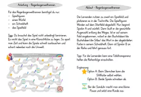 Vorschau - Spiele - Buchstabenspiel E - Regenbogenwettrennen Klasse 1 - Seite 1