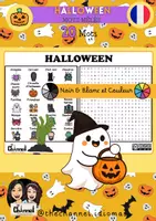 Aperçu - Feuilles d'exercices - VOCABULAIRE D’HALLOWEEN – 20 Mots mêlés - Page de couverture