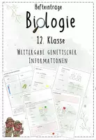 Vorschau - Präsentationen/Tafelbilder - Genetik: Weitergabe genetischer Informationen | Biologie 12 | Hefteinträge - Deckblatt