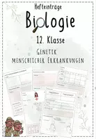 Vorschau - Präsentationen/Tafelbilder - Genetik: Genetik menschlicher Erkrankungen | Biologie 12 | Hefteinträge - Deckblatt