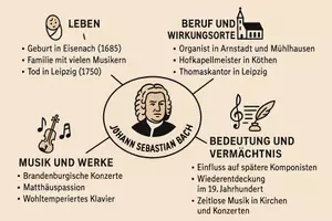 Vorschau - Arbeitsblätter - AB mit Fragen zum Thema "Johann Sebastian Bach" + Lösungsblatt + Mindmap - Seite 1