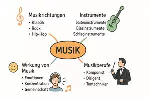 Vorschau - Arbeitsblätter - AB mit Fragen zum Thema "Musik" + Lösungsblatt + Mindmap + Infografik - Seite 2
