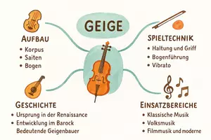 Vorschau - Arbeitsblätter - AB mit Fragen zum Thema "Geige" + Lösungsblatt + Mindmap + Infografik - Seite 2