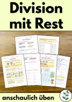 Vorschau - Arbeitsblätter - Division mit Rest - Arbeitsblätter Dividieren Klasse 3 - Deckblatt