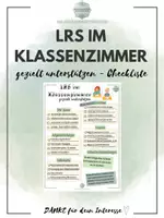Vorschau - Fördermaterial/Inklusion - LRS im Klassenzimmer gezielt unterstützen - Checkliste für Lehrkräfte - Deckblatt