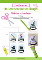 Vorschau - Mal- und Bastelvorlagen - Halloween: Kristallkugel - Wörter schreiben - Deckblatt