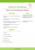 Vorschau - Mal- und Bastelvorlagen - Halloween: Kristallkugel - Wörter schreiben - Seite 1