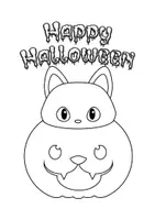 Vorschau - Arbeitsblätter - Malspaß an Halloween: 2 gruselig, süße Ausmalbilder - Seite 1
